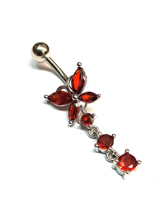 Amalfi Accessories Bauchnabel Piercing aus Stahl Rote