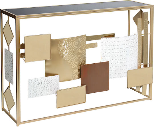 Metal Console Table Gold, Black L120xW34xH85cm