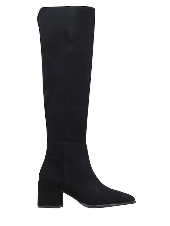 Kalogirou Suede Medium Heel Women's Boots Black