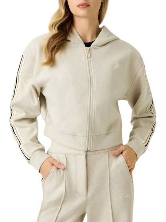 Guess Γυναικεία Ζακέτα Φούτερ Beige