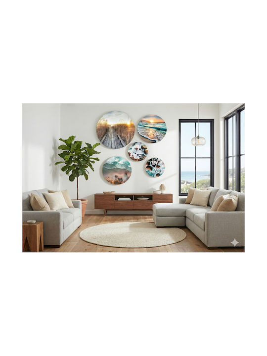 Boho Posters for Wall Bedroom Room Living Room Round Paintings Sea Beach