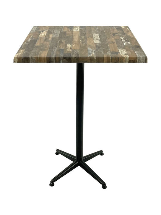 Pătrat Masă Bar Negru 80x80x107buc