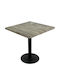 Masa Pătrată Bar Din Lemn Cu Ramă Metalică Old Pine Neagră 70x70x74cm
