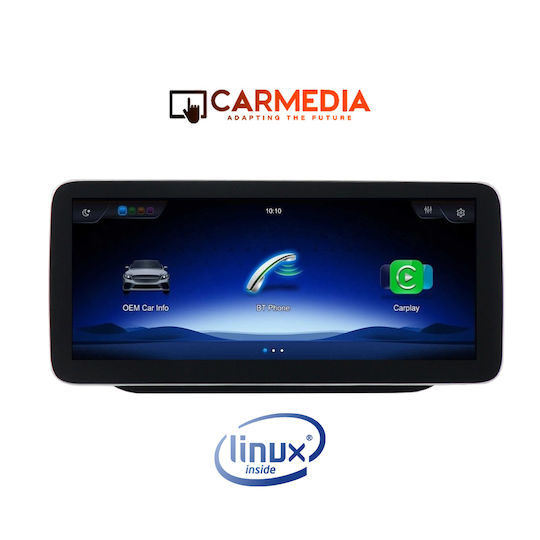 Carmedia Автомобилна Аудио Система (Блутут/USB/WiFi/GPS/Apple-Carplay/Android-Auto) с Тъчскрийн 10.25"