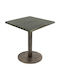 Quadratischer Bar-Tisch Holz Mit Metallrahmen Graphit Antik Bronze 70x70x74cm