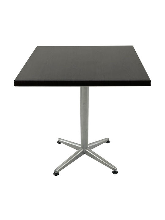 Masă Pătrată Bar Din Lemn Cu Ramă Metalică New Wenge Gri 70x70x74cm