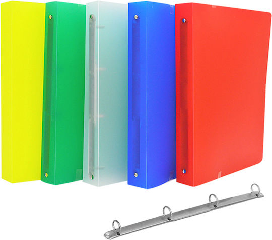 Ντοσιε Pp 4 Κρικ 25x31,5χ4cm Ημιδιαφανη Assorted Colors