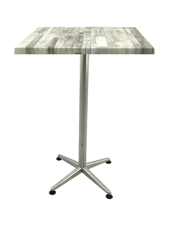 Pătrat Masă Bar White, Grey 80x80x107buc