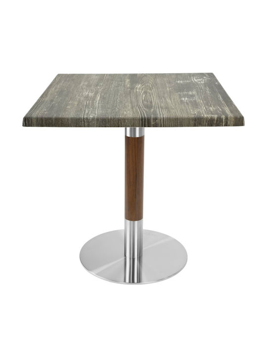 Masa Pătrată Bar Din Lemn Cu Ramă Metalică Pine 70x70x74cm