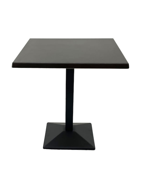 Masa Pătrată Bar Din Lemn Cu Ramă Metalică Wenge Negru 70x70x74cm