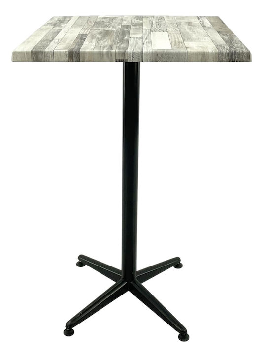 Pătrat Masă Bar White, Black 70x70x107buc
