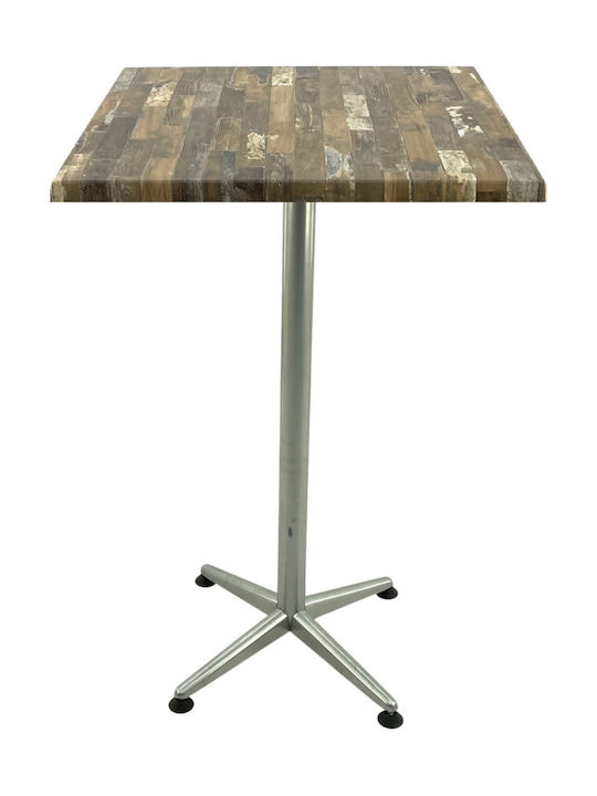 Pătrat Masă Bar Classic Grey 70x70x107buc