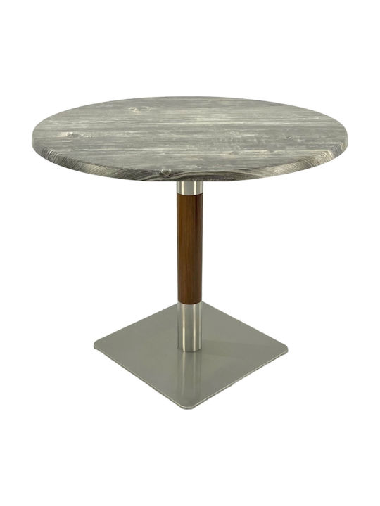 Masa Rotundă Bar Din Lemn Cu Ramă Metalică Pin 80x80x74 cm