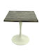 Masă Pătrată Bar Din Lemn Cu Ramă Metalică Old Pine Alb 70x70x74cm