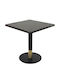 Masă Pătrată Bar Din Lemn Cu Ramă Metalică Negru/Auriu 70x70x74cm