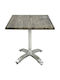 Masă Pătrată Bar Din Lemn Cu Ramă Din Aluminiu Old Pine 80x80x74cm