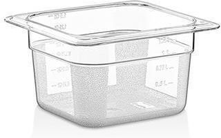 Raki Polycarbonate Gastronorm Tray 1/6-100 176x162x100mm 1.5lt Transparent