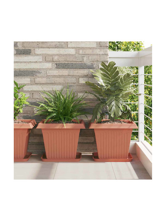 vidaXL Set 24 Ghivece de Flori Din Plastic Roșii Cărămizii 38x30cm