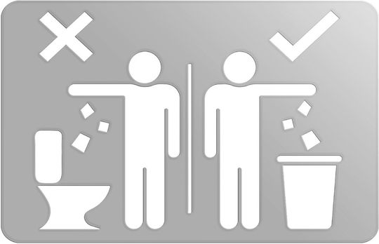 Wc Icon Sign Do Not Throw Paper Ανοξειδωτο-ατσαλι-inox