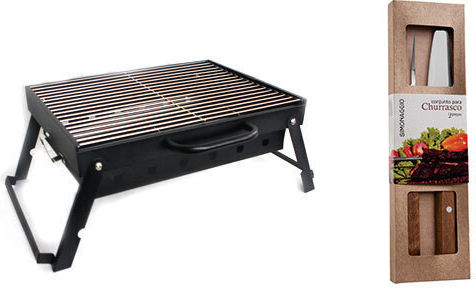 Raki Portabilă Grătar cu Cărbuni 44cmx32cm