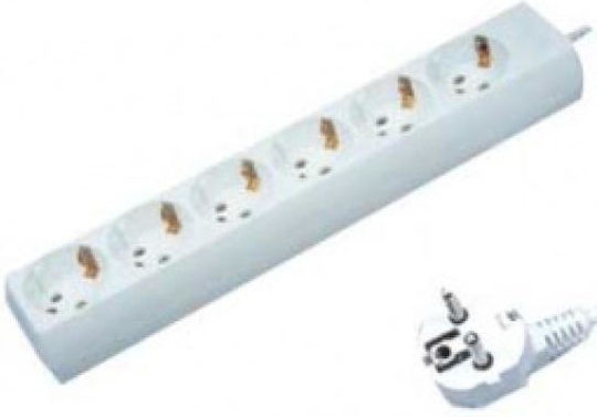 Power Strip 6 Positions with Cable 1.5m 5pcs