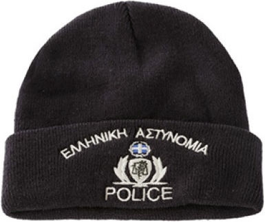 Double Beanie Survivors Police Embroidery Black 00830