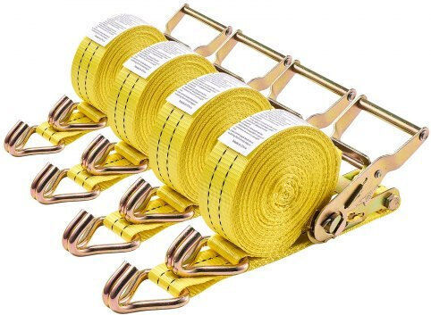 Vevor Ιμάντας Αποσκευών Αυτοκινήτου 3.81x3.81cm με Καστάνια Γκρι 4τμχ