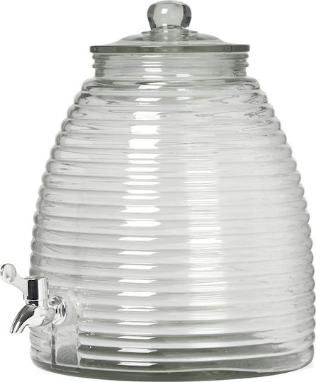 Raki Glass Vase Beverage Dispenser with Spigot 9lt