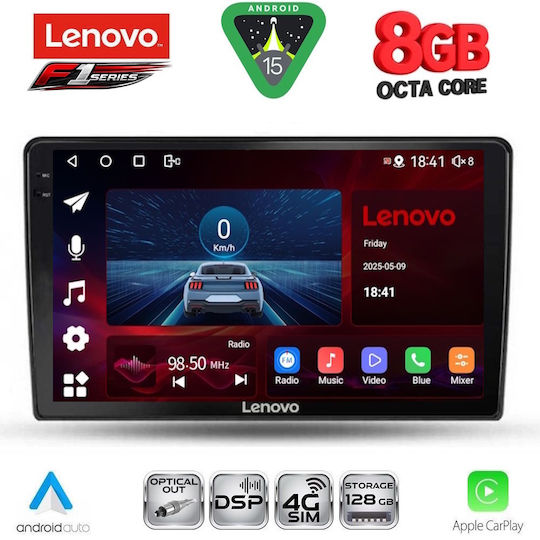 Lenovo Car Audio System for Dacia Duster 2012-2019 (Bluetooth/USB/WiFi/GPS/Apple-Carplay/Android-Auto) with Touch Screen 9"