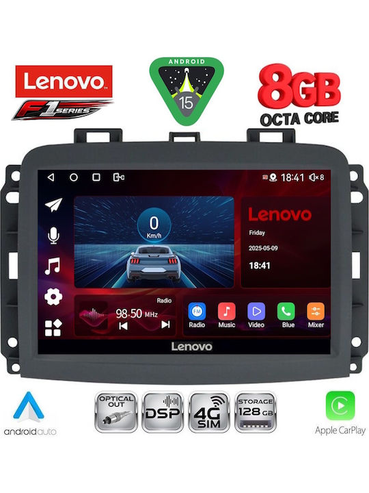 Lenovo Car Audio System for Fiat 500L 2012-2022 (Bluetooth/USB/WiFi/GPS/Apple-Carplay/Android-Auto) with Touch Screen 10"