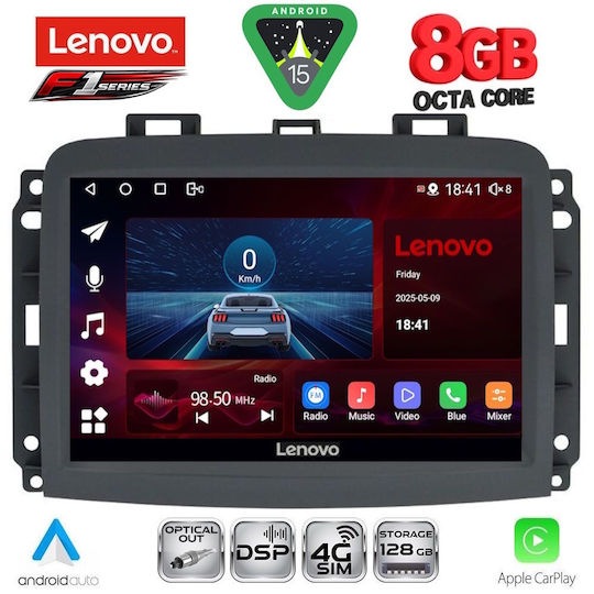 Lenovo Car Audio System for Fiat 500L 2012-2022 (Bluetooth/USB/WiFi/GPS/Apple-Carplay/Android-Auto) with Touch Screen 10"