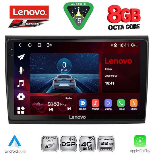 Lenovo Ηχοσύστημα Αυτοκινήτου για Fiat Bravo 2007-2019 (Bluetooth/USB/WiFi/GPS/Apple-Carplay/Android-Auto) με Οθόνη Αφής 9"