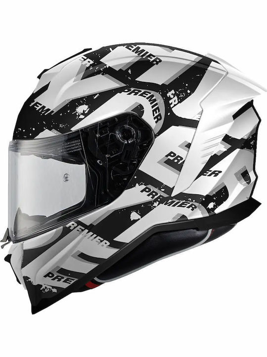 Premier Hyper SR Black / White Motorcycle Helme...