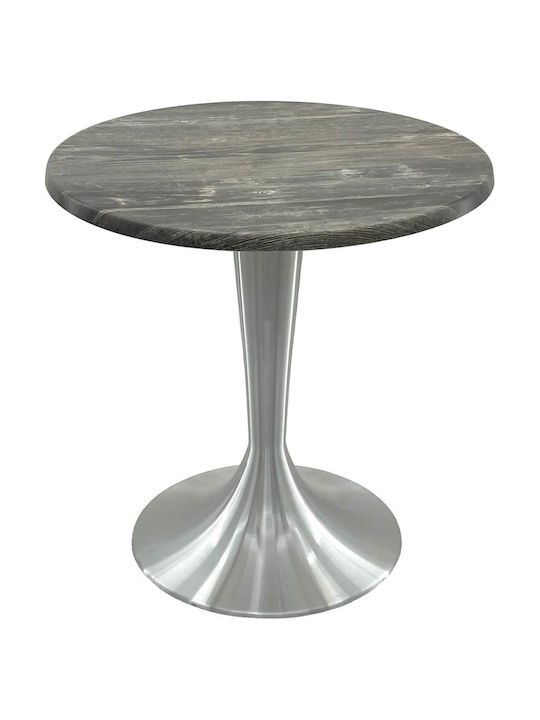 Masă Bar Pentru Spații Mici Exterioare Din Aluminiu Cu Suprafață Din Lemn Old Pine 70x70x74cm