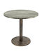 Masă Bar Pentru Spații Mici Exterioare Din Lemn Cu Ramă Metalică Vintage Bronz 70x70x74cm