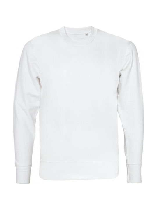 Herren Langarm Sweatshirt Arbeit Weiß Fleece