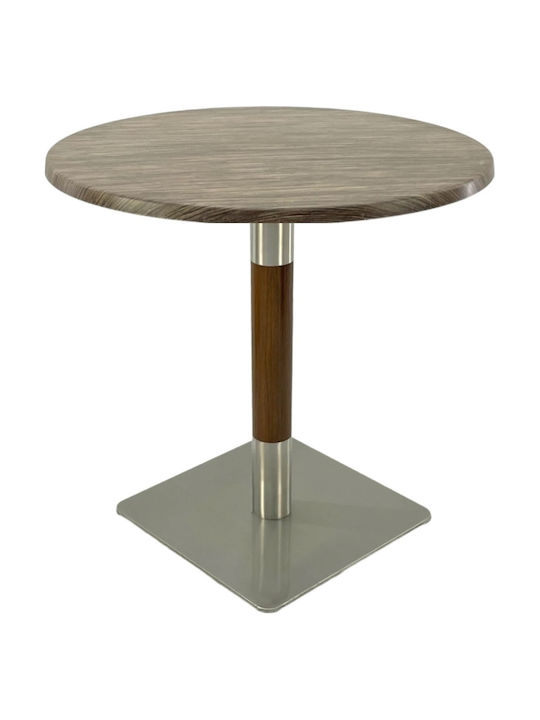 Masă Bar Pentru Spații Mici Exterioare Din Lemn Cu Ramă Metalică Dark Seagrass Argintiu 70x70x74cm