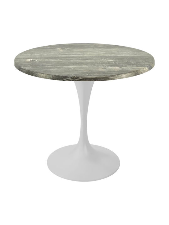 Masă Bar pentru Spații Mici Exterioare Din Lemn cu Ramă Metalică Verde 80x80x74 cm