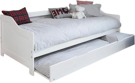Kinderbett - Sofa Einzeln Weiß für Matratze 90x190cm
