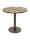 Masă Bar pentru Spații Mici Exterioare Din Lemn cu Ramă Metalică Vintage Antic Bronz 70x70x74 cm
