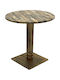 Masă Bar Pentru Spații Mici Exterioare Pliabilă Din Lemn Cu Ramă Metalică Vintage Bronz 60x60x74cm