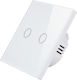 Waterproof Recessed Touch Wall Switch Lighting Two-Way with Frame White