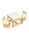 Kids Table and Chairs Set for Painting Yellow Costway