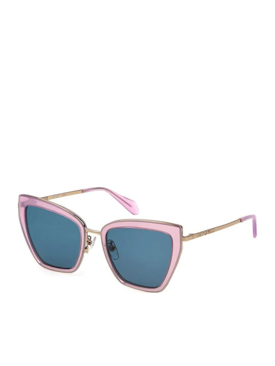 Just Cavalli Women's Sunglasses with Pink Metallic Frame and Blue Lenses