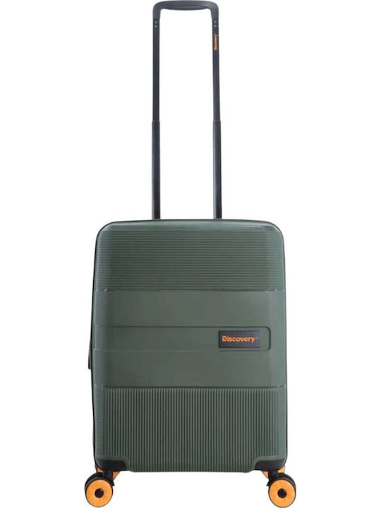 Discovery Cabin Hard Khaki Suitcase With 4 Wheels Height 55cm