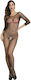 Open Crotch Mesh Pantyhose Bodystocking Black