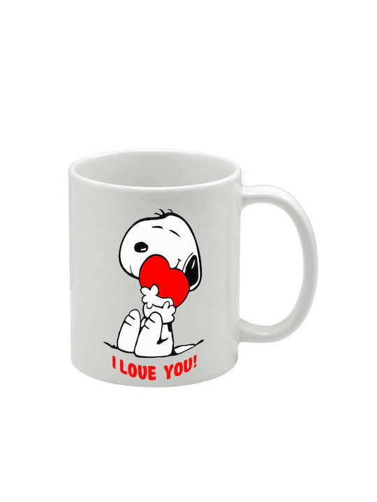 Weiße Tasse Snoopy