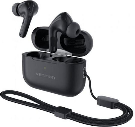 Vention Echo Lite E11 Pro In-ear Bluetooth Handsfree Ακουστικά με Αντοχή στον Ιδρώτα και Θήκη Φόρτισης Μαύρα