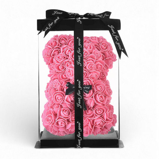Dekoratives Teddybär Rosen Rosa 18x25cm