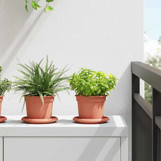 vidaXL Set of 6 Plastic Flower Pots Terracotta 12.5x10cm